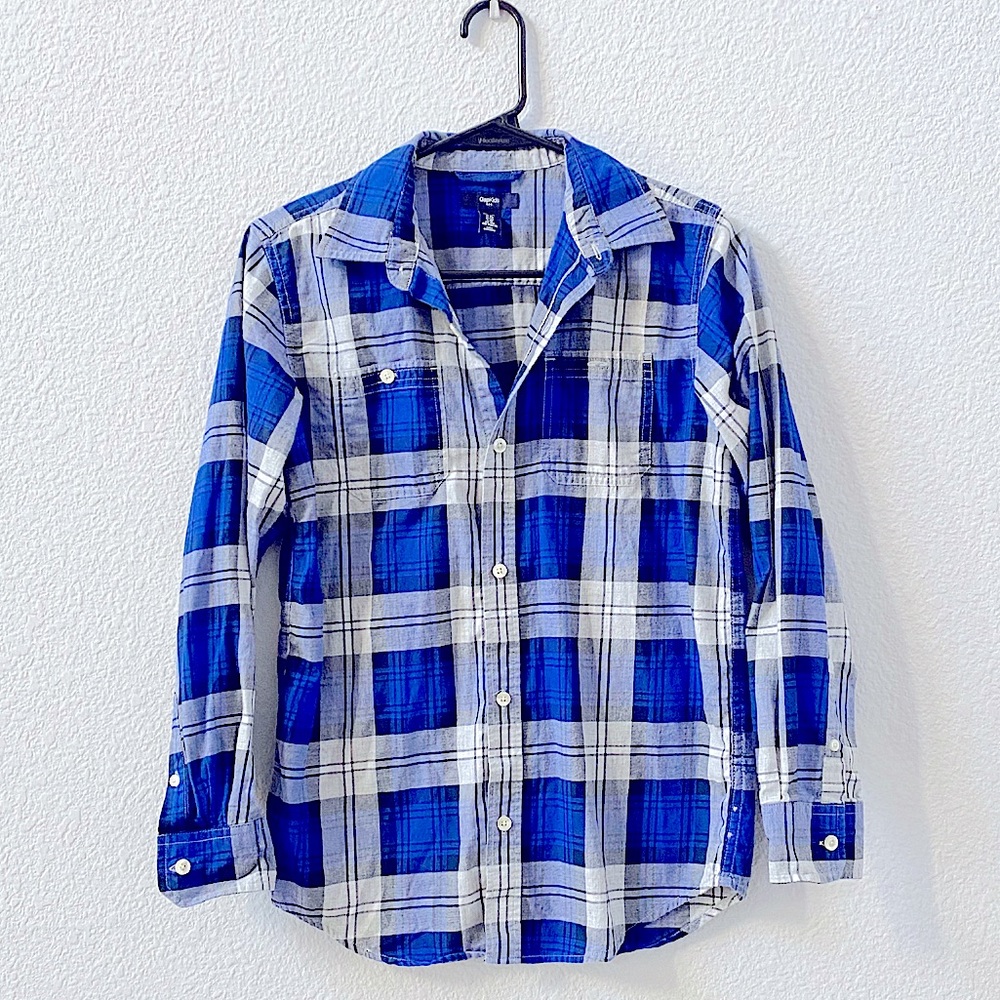 GapKids Blue Plaid Shirt